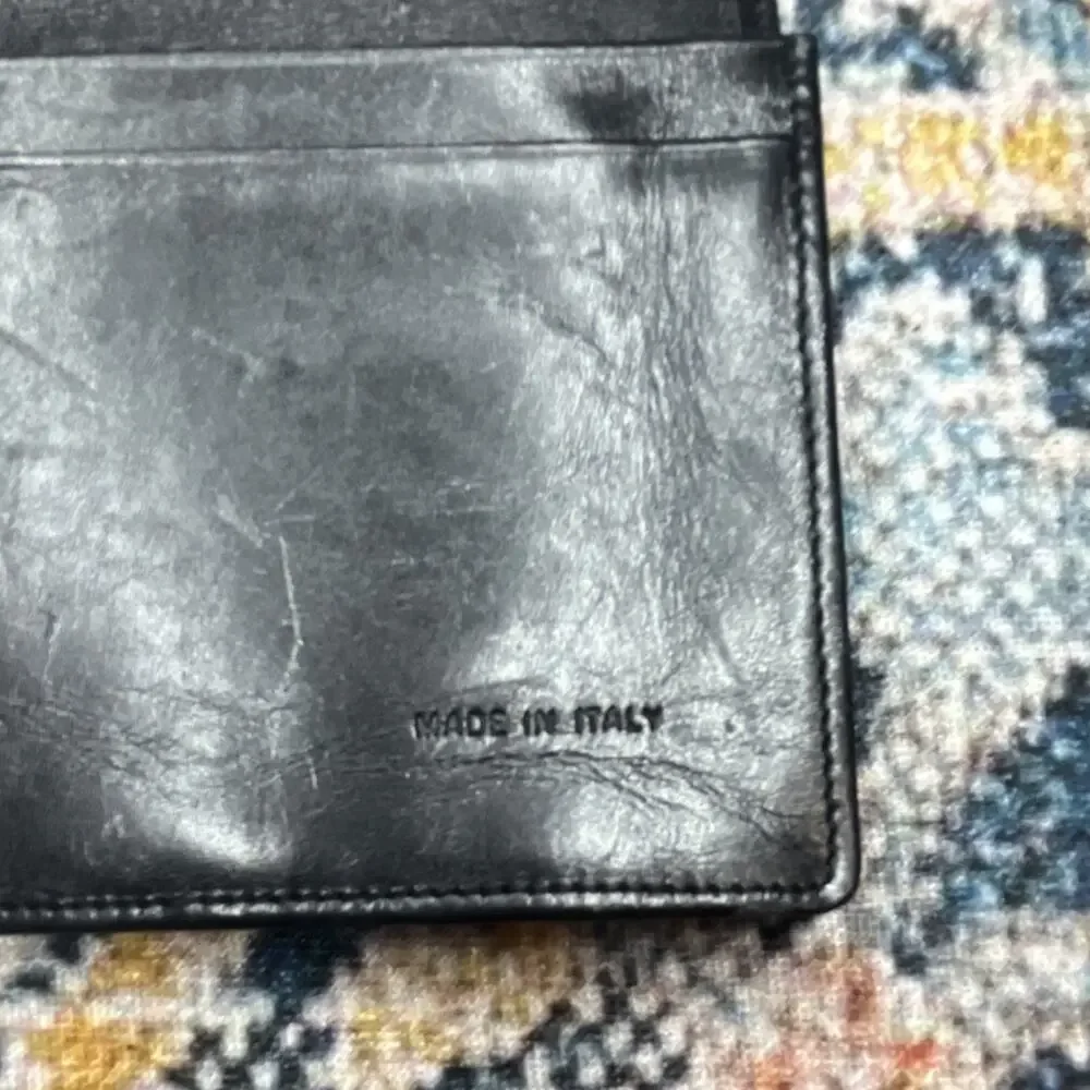 Prada Milano Vintage Black Leather Men's Long Continental Wallet Logo Italy